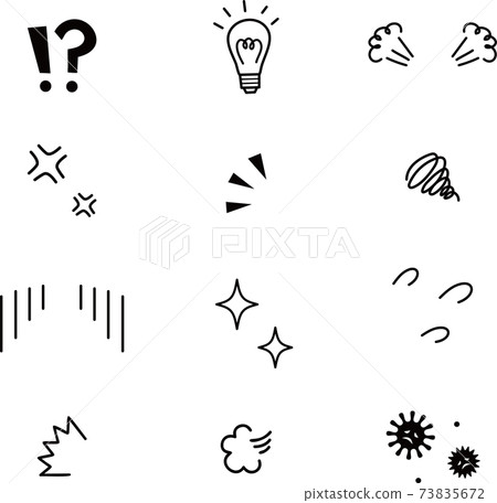 情感圖標(黑色/藝術線條) 情感圖標(黑色/藝術線條) 73835672