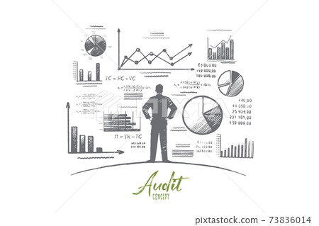 Audit concept. Hand drawn isolated vector. Audit concept. Hand drawn isolated vector. 73836014