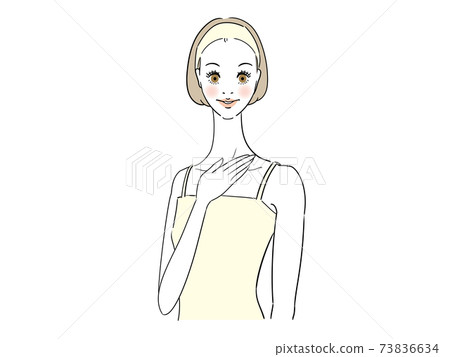 A woman giving a hand sign to show her sincerity 73836634