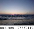 Coast, sunset and Mt. Fuji (horizontal) 73839119