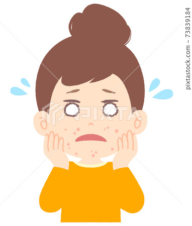 一個戴著面具變得皮膚粗糙的女人 73839184