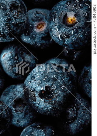 Fresh natural antioxidant blueberries pile, macro detailed close up Fresh natural antioxidant blueberries pile, macro detailed close up 73840908