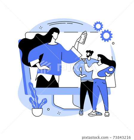 Child care online platform abstract concept vector illustration. Child care online platform abstract concept vector illustration. 73843216