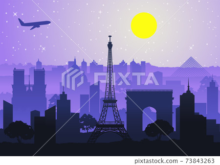 landmark of France silhouette style landmark of France silhouette style 73843263