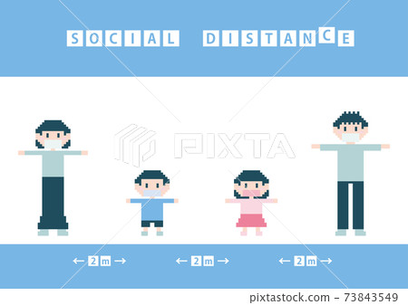 Pixel art family social distance POP 73843549