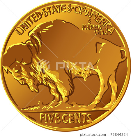 Vector American Buffalo gold coin 73844224
