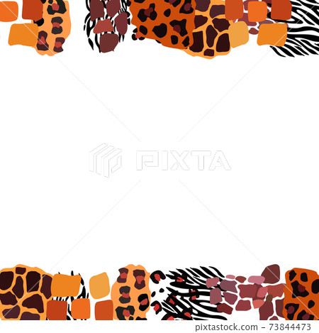 Animal vector frame. Abstract border on white background 73844473