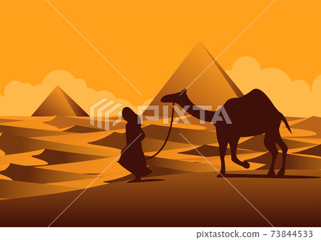 Sphinx and Pyramid famous landmark of Egypt,cartoon version 73844533