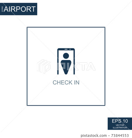 Registration abstract icon on airport theme - Vector 73844553