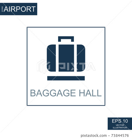 Abstract icon luggage on the theme of airport - Vector 73844576