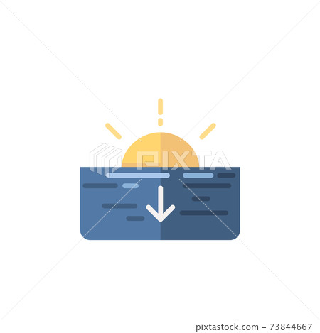 Sunset. Flat icon. Isolated weather vector... - Stock Illustration ...