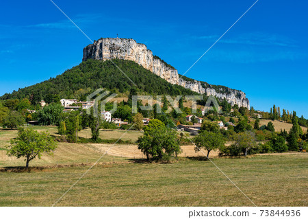 Plain de Baix with Vellan rock in Vercors, French Alps, France 73844936