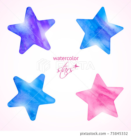 Watercolor stars set 73845332