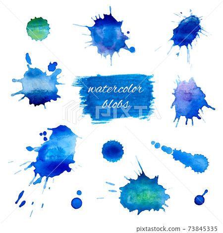 Watercolor blobs set 73845335