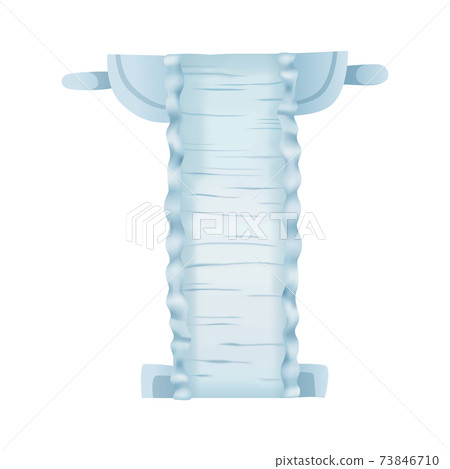 Baby absorbent diaper, isolated on white background. Comfortable softly layered incontinence diapers for cleanliness new born childrens. Vector realistic template Baby absorbent diaper, isolated on white background. Comfortable softly layered incontinence diapers for cleanliness new born childrens. Vector realistic template 73846710
