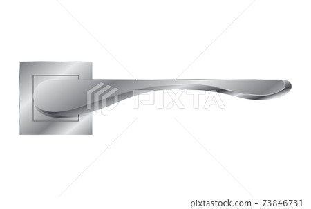 Metal door handle. Modern lock knob, home doorknob. Lock doors at home or metal door-handle in house interior Metal door handle. Modern lock knob, home doorknob. Lock doors at home or metal door-handle in house interior 73846731