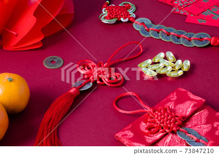Chinese New Year Decoration - Red Copper Coins Mascot 73847210
