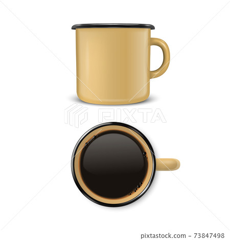 Glass mug. Transparent tea cup isolated vector mockup blank