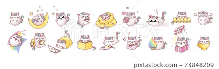 Set kit Cat Kitty kitten kawaii chibi Emoji character sticker emoticon smile emotion mascot Set kit Cat Kitty kitten kawaii chibi Emoji character sticker emoticon smile emotion mascot 73848209