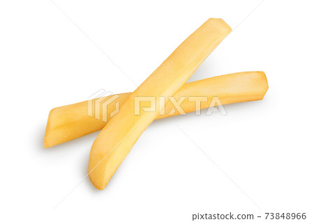 French fries or fried potatoes isolated on white background with clipping path and full depth of field French fries or fried potatoes isolated on white background with clipping path and full depth of field 73848966
