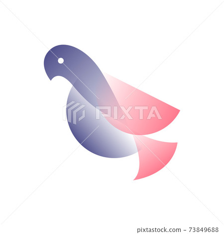 Vector bird in gradient style. Digital art 73849688