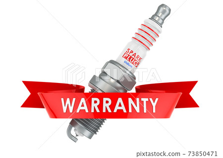 Spark plug warranty concept. 3D rendering 73850471