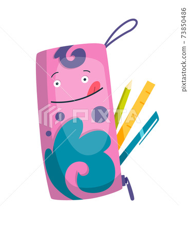Cartoon character of school supply item with happy face. Back to school funny smile. Vector object isolated on white background 73850486