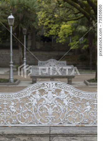 Benches in Alameda park, Santiago de Compostela, Spain Benches in Alameda park, Santiago de Compostela, Spain 73850600