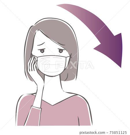Middle-aged woman in a stressful mask Middle-aged woman in a stressful mask 73851125