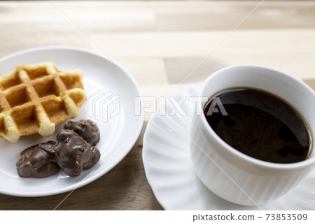 Coffee, waffles and chocolate Coffee, waffles and chocolate 73853509