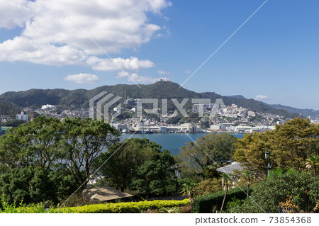 長崎港視圖在晴天從格洛弗花園 73854368