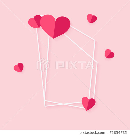 White abstract frame paper cut pink heart vector - Stock Illustration ...