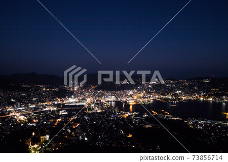 Nagasaki city night view seen from Mt. Inasa, the world's three new night views 73856714