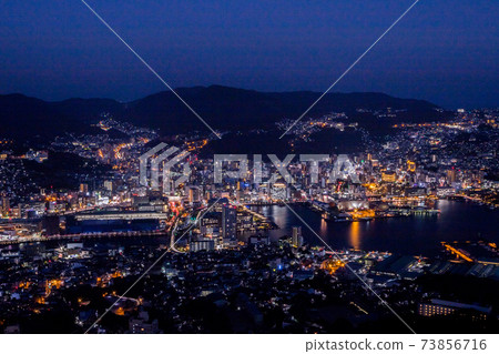Nagasaki city night view seen from Mt. Inasa, the world's three new night views 73856716