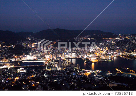 Nagasaki city night view seen from Mt. Inasa, the world's three new night views 73856718