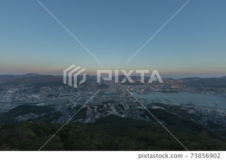 Nagasaki city evening view from Mt. Inasa Nagasaki city evening view from Mt. Inasa 73856902