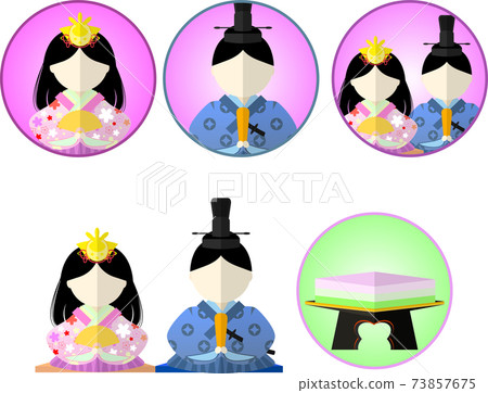 Simple Hinamatsuri icon set Simple Hinamatsuri icon set 73857675