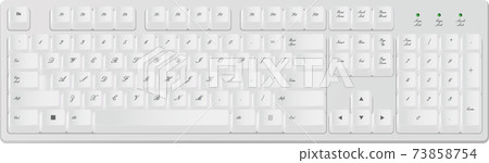 Fashionable and cute white gaming keyboard 73858754