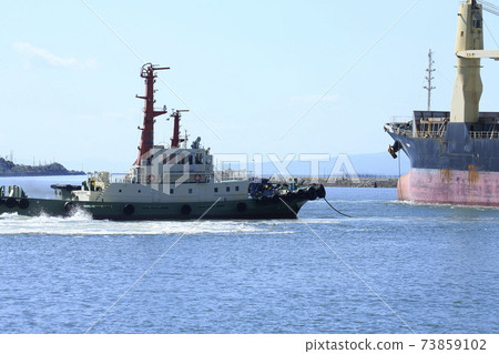 Tanker departing from Miike Port, Omuta City, Tanker departing from Miike Port, Omuta City, 73859102