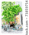 Street corner restaurant 73859754