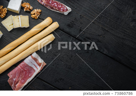 Ingredients for mediterranean food, meat cheede, herbs, on black wooden table, flat lay with copy space for text Ingredients for mediterranean food, meat cheede, herbs, on black wooden table, flat lay with copy space for text 73860786