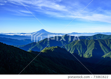 夏季奧奇奇布山脈和富士山 夏季奧奇奇布山脈和富士山 73861622