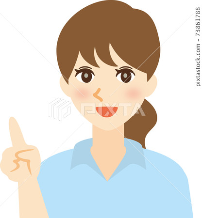 A smiling woman with white pupils A smiling woman with white pupils 73861788