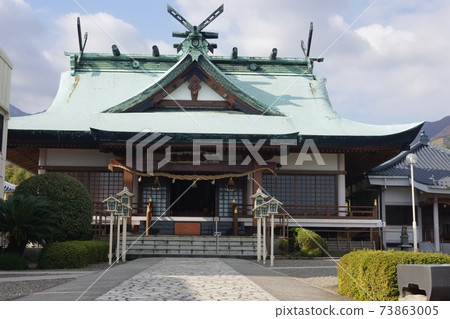 大分縣別府市大宇新教區主神社 照片素材 圖片 圖庫