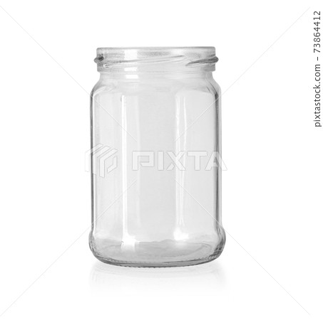 Open empty glass jar for food and canned food Open empty glass jar for food and canned food 73864412