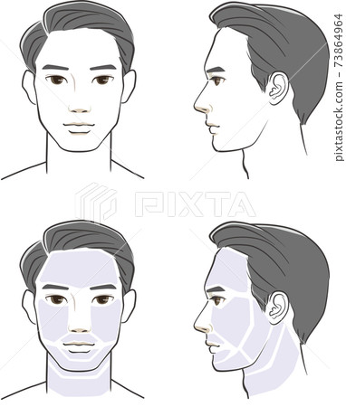 Vector illustration of male face hair loss Vector illustration of male face hair loss 73864964