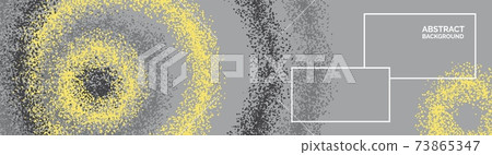 Banner modern abstract background with shapes. Circles with texture. Yellow and gray design. Vector Banner modern abstract background with shapes. Circles with texture. Yellow and gray design. Vector 73865347