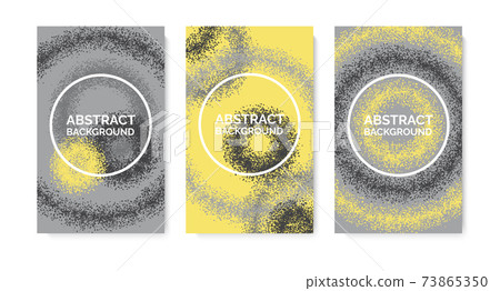 Set modern abstract background with shapes. Circles with texture. Yellow and gray design. Vector Set modern abstract background with shapes. Circles with texture. Yellow and gray design. Vector 73865350