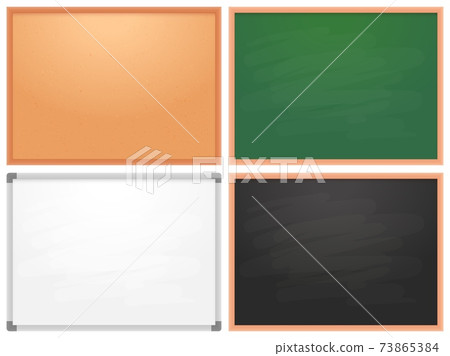 School chalkboard, cork board, whiteboard for markers 73865384