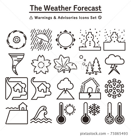 Weather forecast (warning / warning / front) /... - Stock Illustration ...